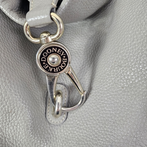 Dooney & Bourke Pebble Grain Logo Lock Sac in color gray - Picture 3 of 16